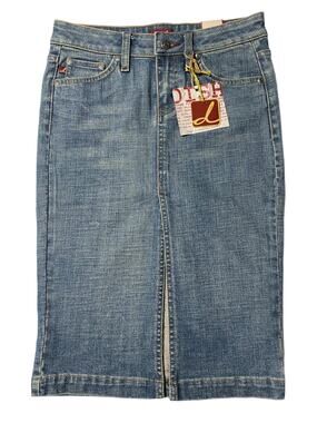 Rare Vintage Y2k 2000's Dish Denim “Jane Dean” Denim Pencil Skirt Size 25 NWT